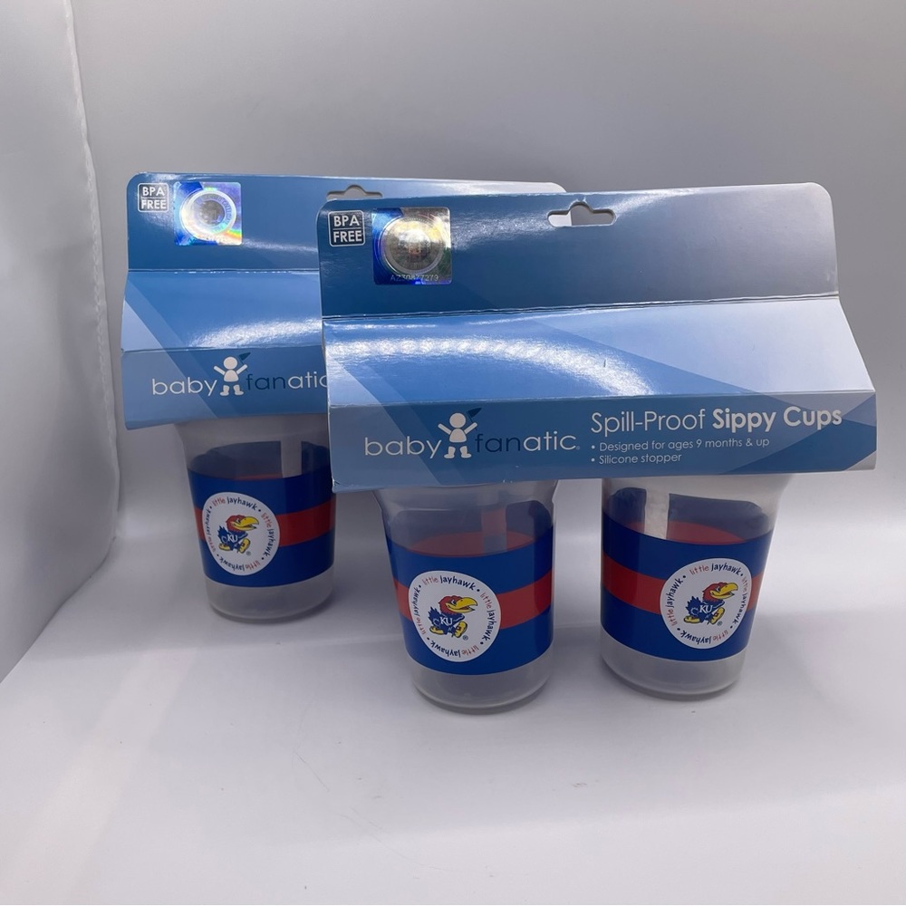 NCAA University Of Kansas Jayhawks Spill-Proof  Sippy Cup (4 PK) Baby Fanatic